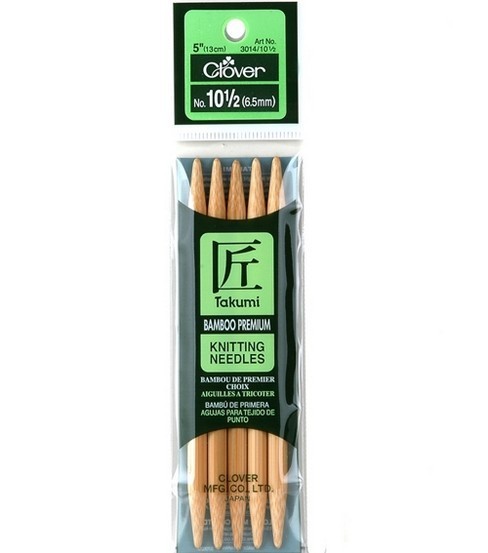 Knitting Needles Double Point Bamboo, Takumi Brand from Clover