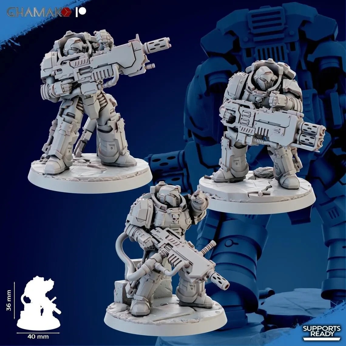 Cremetis Team Ghamak - Proxy Marines Tabletop Sci Fi Knights Wargaming 3D Resin