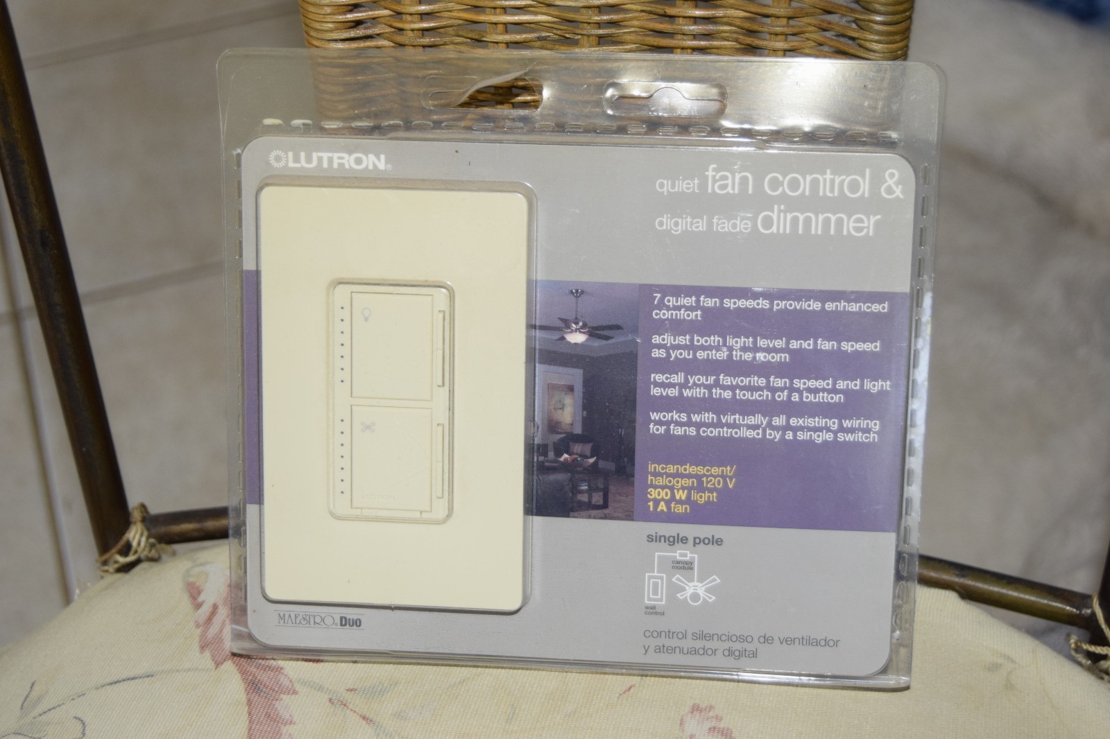 NEW! Lutron MA-LFQHW-IV Maestro Quiet Fan Control and Dimmer Kit Ivory