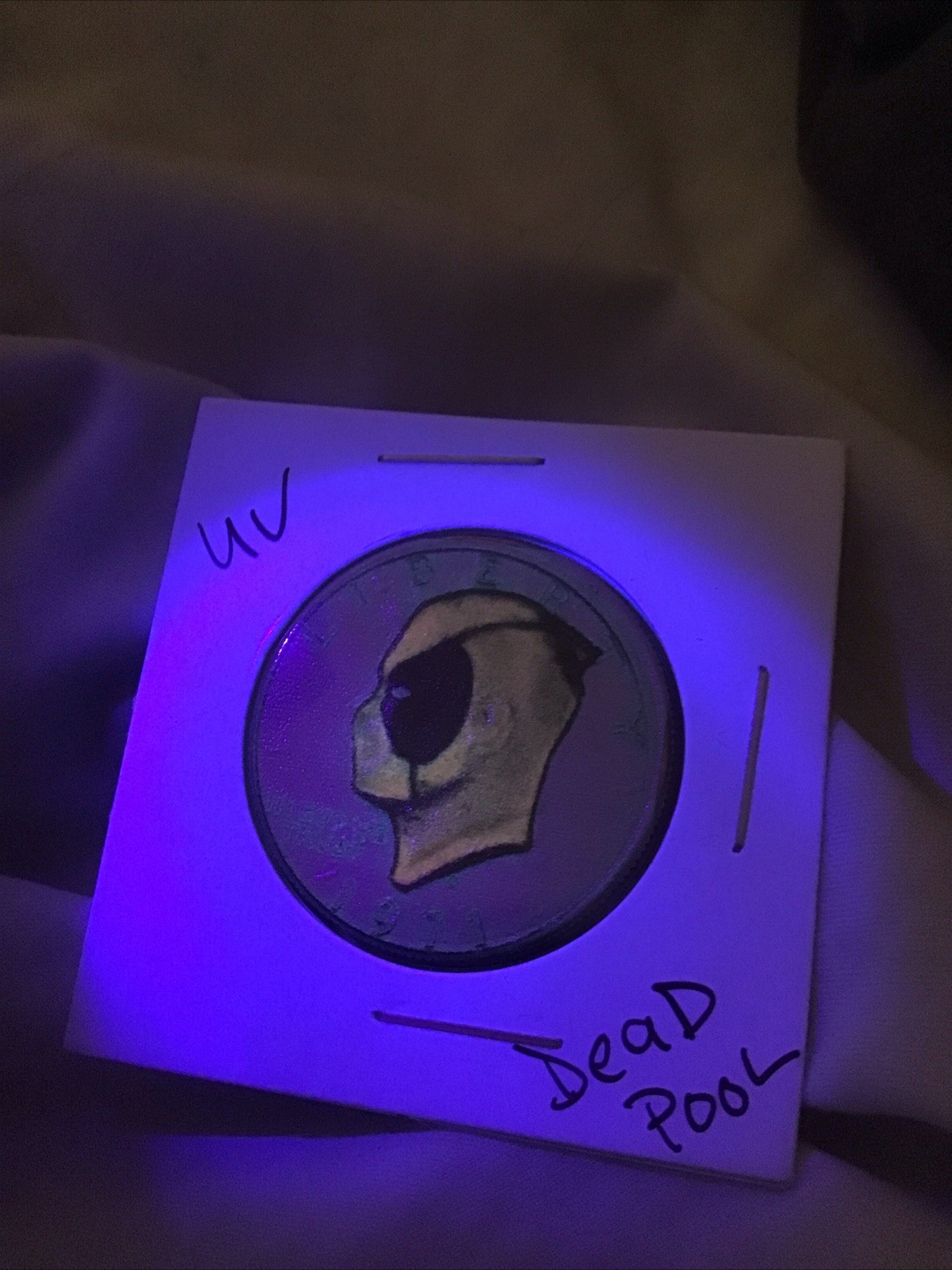 Custom Limited Made Deadpool ,Kennedy Half Dollar,,uv Refractive