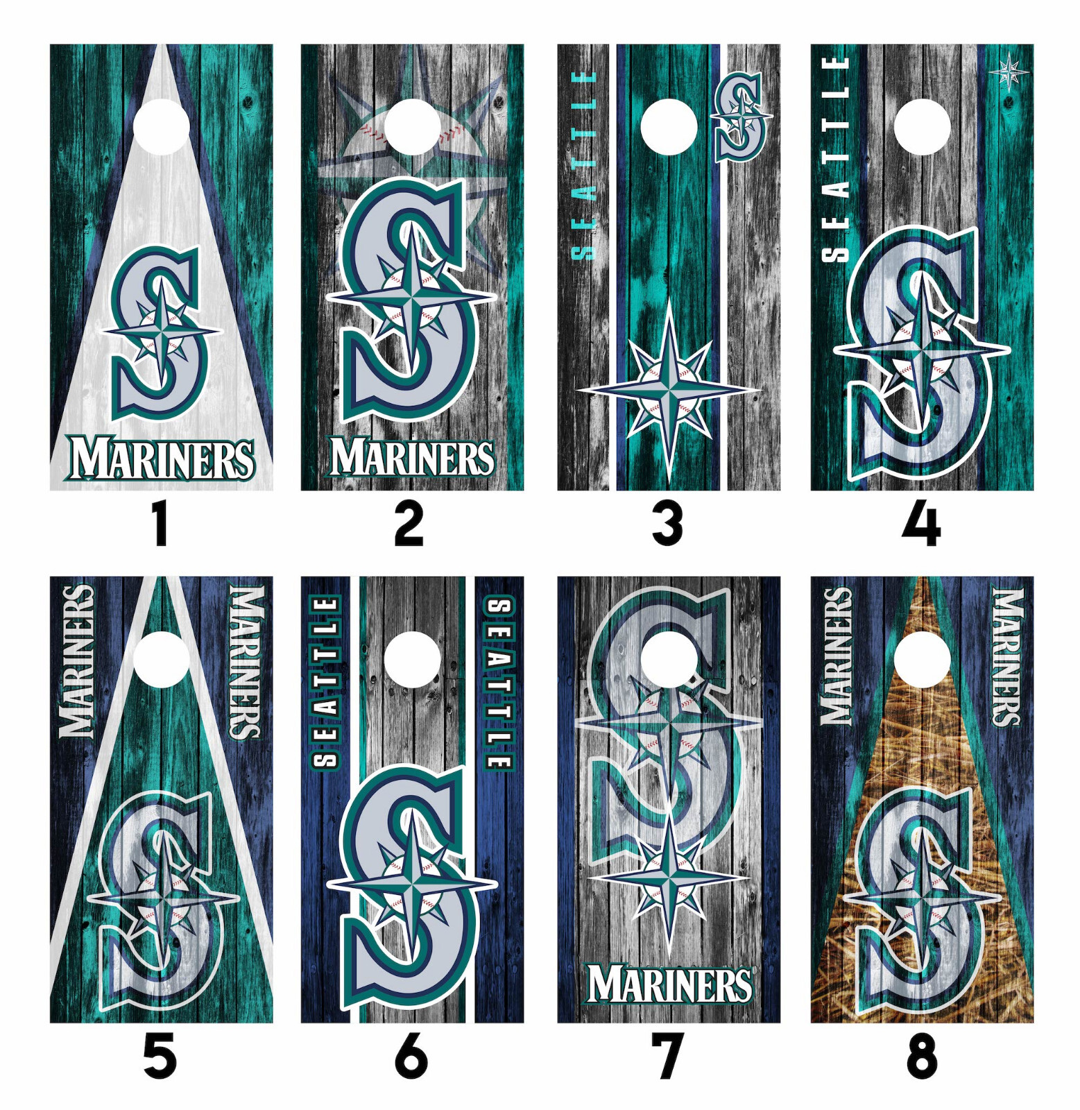 Seattle Mariners Cornhole Wrap Skin Decal Vinyl Sticker MANY DESIGNS SK56