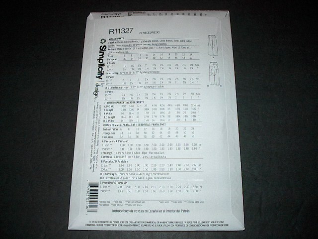 Simplicity Pattern 9471 Misses' Chic Button Closure Pants in 3 Styles 6 ~ 14 Unc