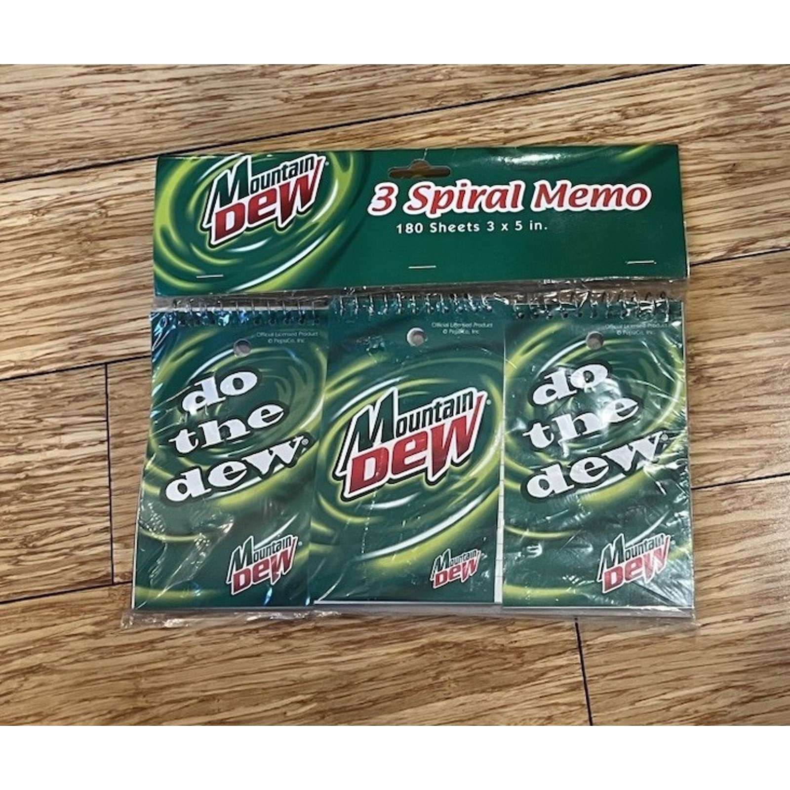 Vintage 1980’s Mountain Dew 3 Spiral Memo Notebooks RARE NOS Do The Dew