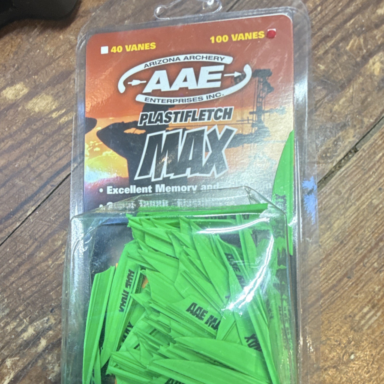 AAE Plastifletch Max - Green Plastic Vanes 2 in 100 Pack PMA20BG100