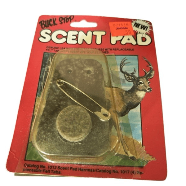 Buck Stop Scent Pad Genuine Leather With Replaceable Felt Tab NOS 1984