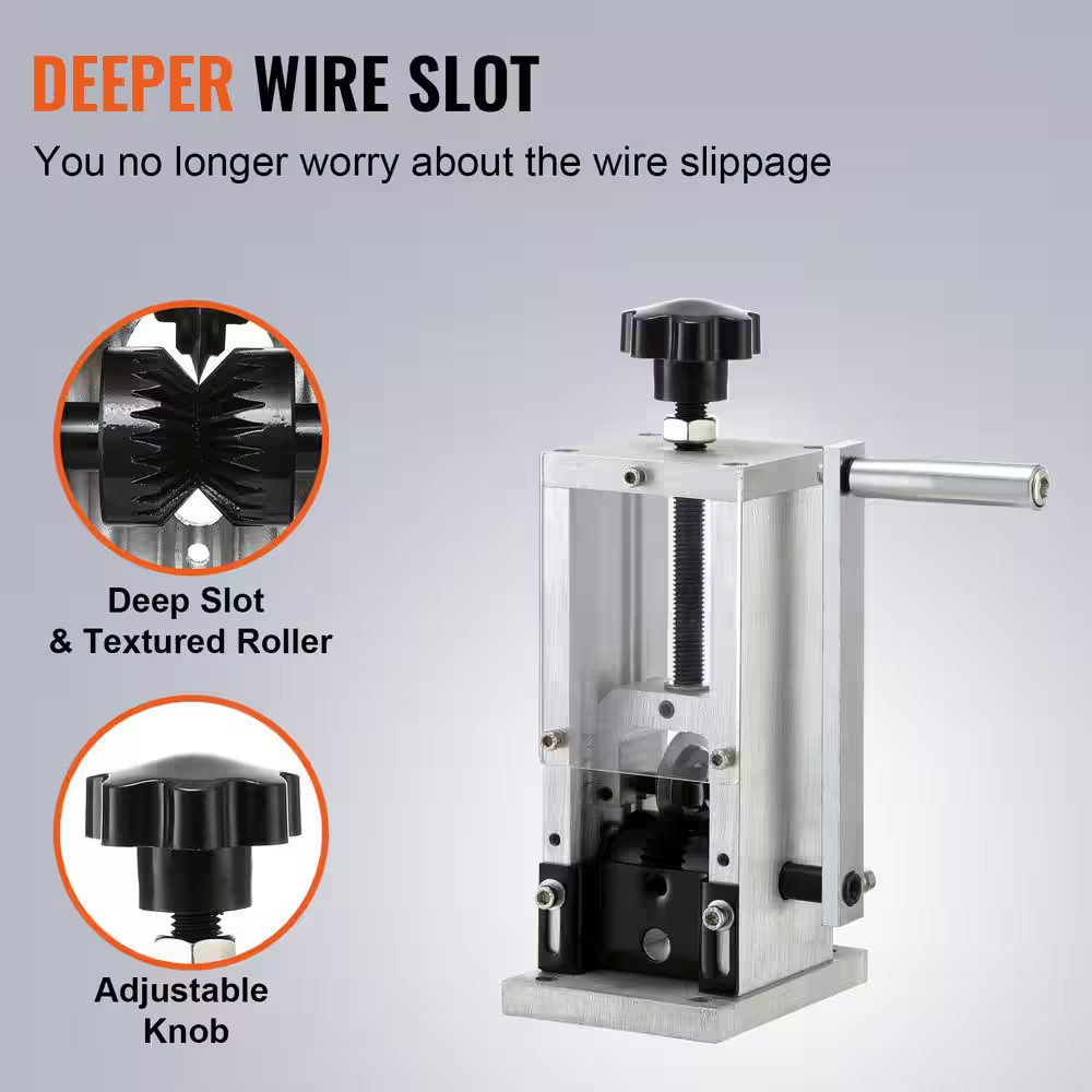 Wire Stripping Machine, Wire Stripper with Hand Crank or Drill Powered, 0.06 In.