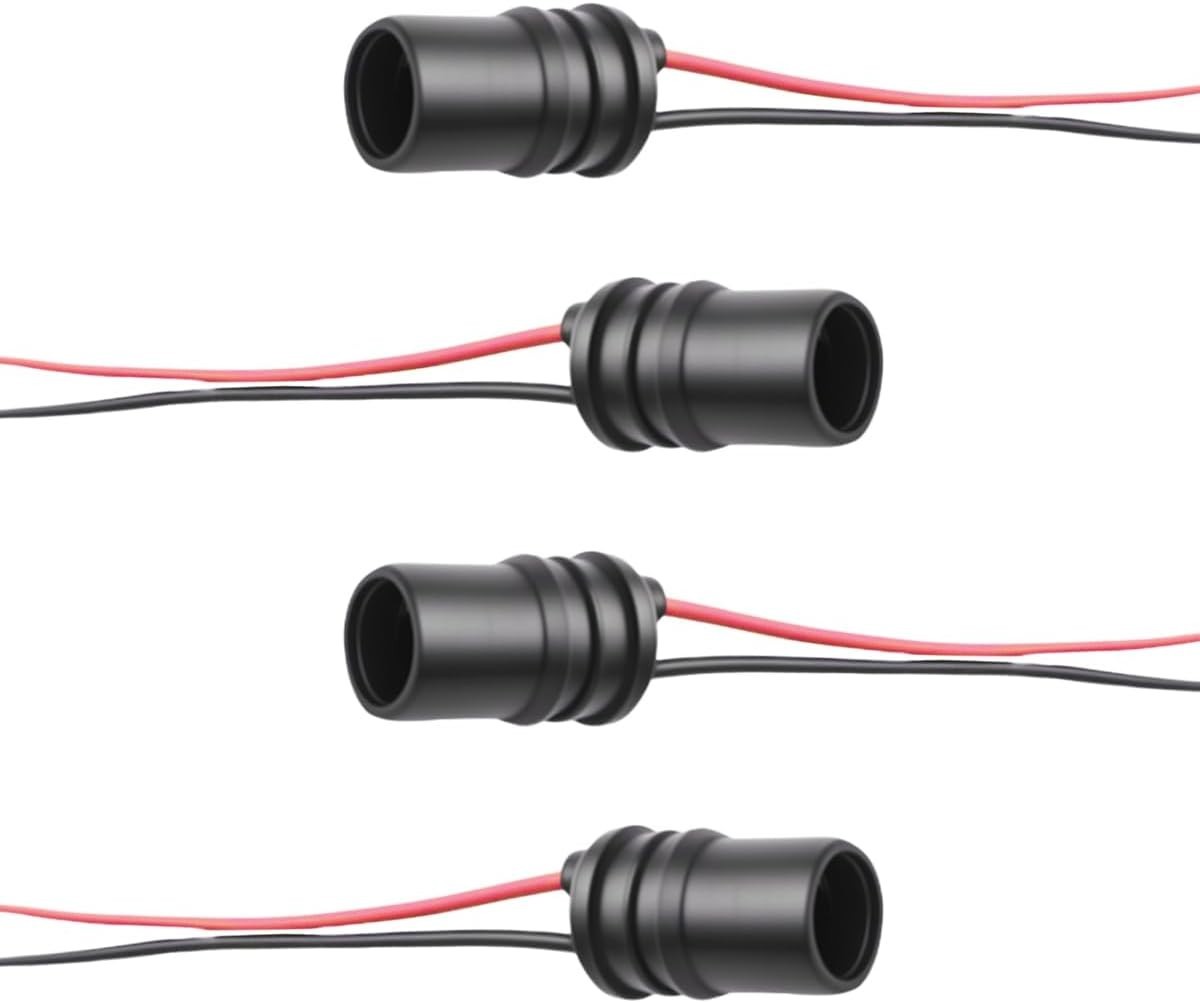 Compact & Reliable T10 194 Bulb Socket Set with 4.33-inch Wiring for Easy Use