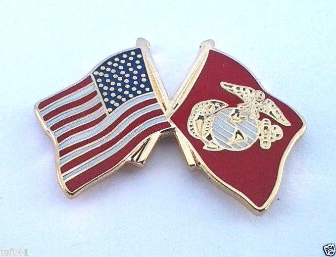 USA  AMERICAN  US MARINES FLAG (SMALL)  Military Veteran Hat Pin P14810-2 EE