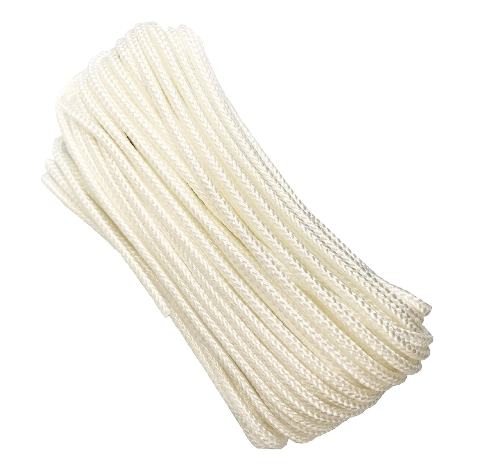 White 1/4" x 100ft Nylon Braided Rope Cord String