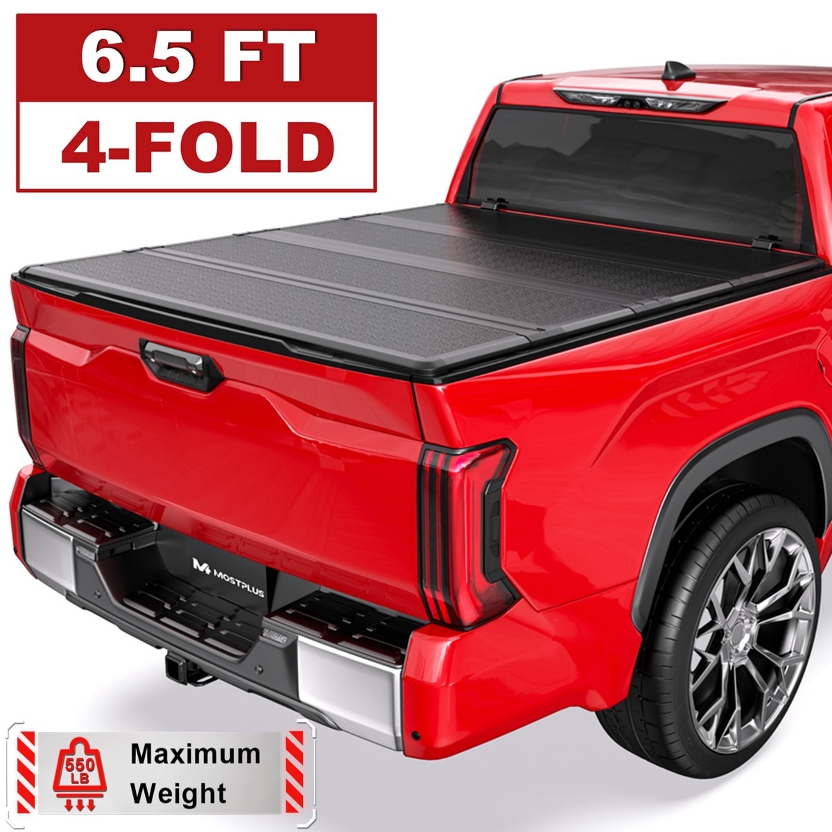 6.5FT 4 Fold FRP Hard Truck Bed Tonneau Cover For 2007-2026 Toyota Tundra On Top
