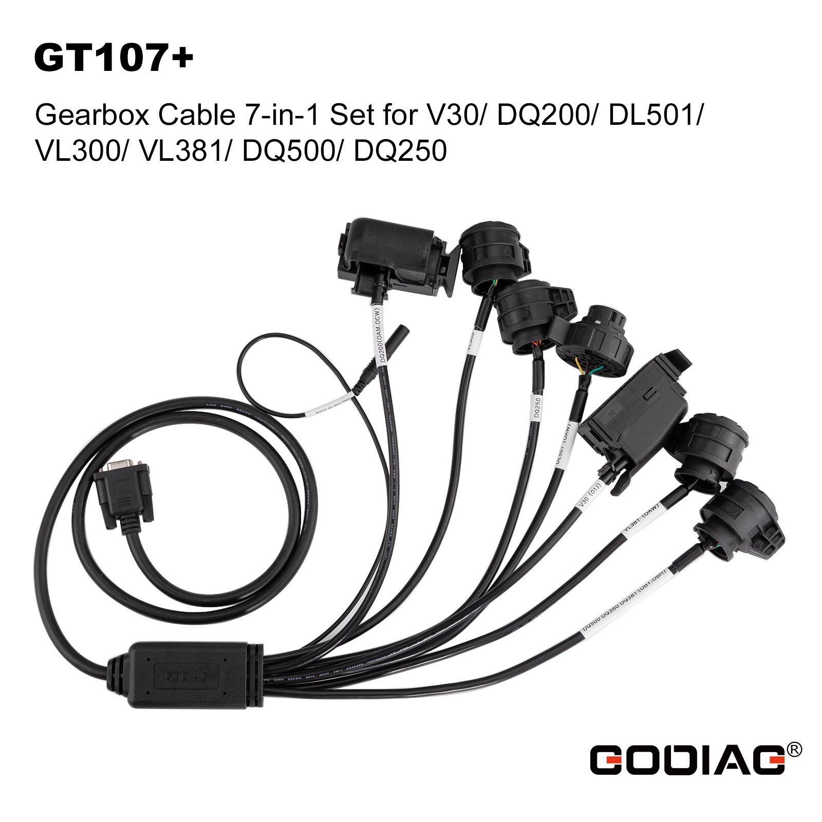GODIAG 7-in-1Gearbox Cable Work with GT107+For V30/DQ250/DL501/VL300/VL381/DQ500