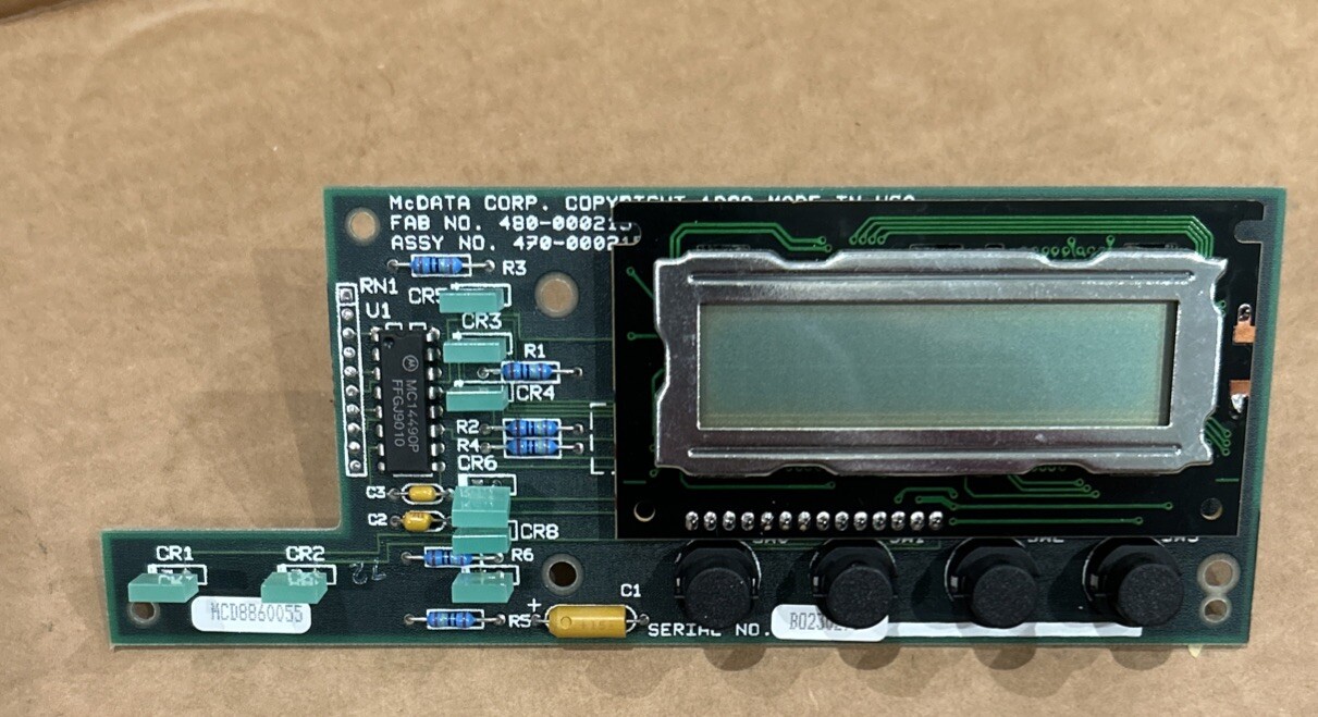 Sharp New Display LM16A21 LCD F1008CP HCN-24V w McData 480-000215-100, 4 Knobs