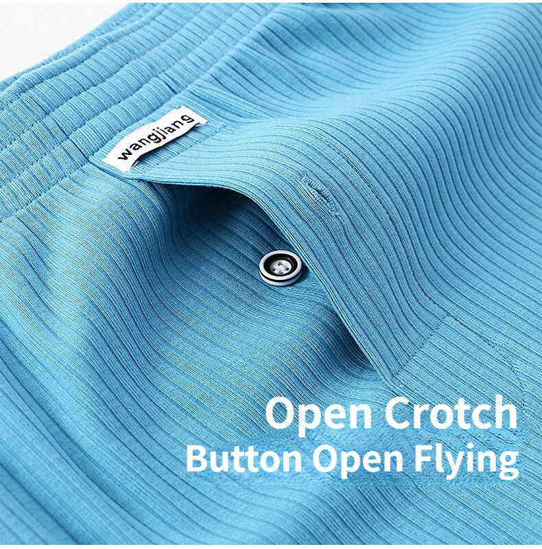 Men's Cotton Underwear Loose Boxers Shorts Cotton Soft Beach Pants Open Flying