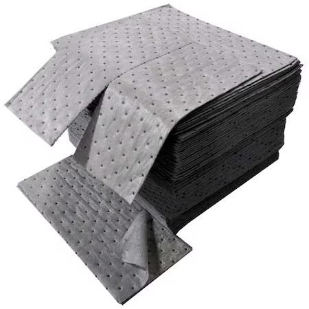 Spilfyter Ds-72 Sorbent Pad, 24 Gal, 16 In X 18 In, Universal, Gray, 100 Pk