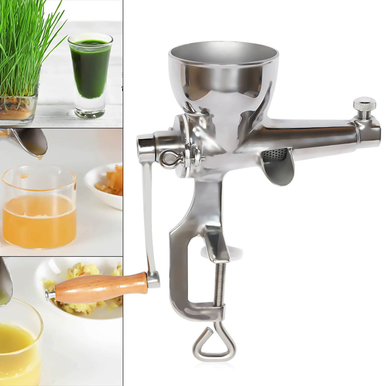 Stainless Steel Manual Wheatgrass Juicer Fruit Vegetable Juicer Hand Extractor??