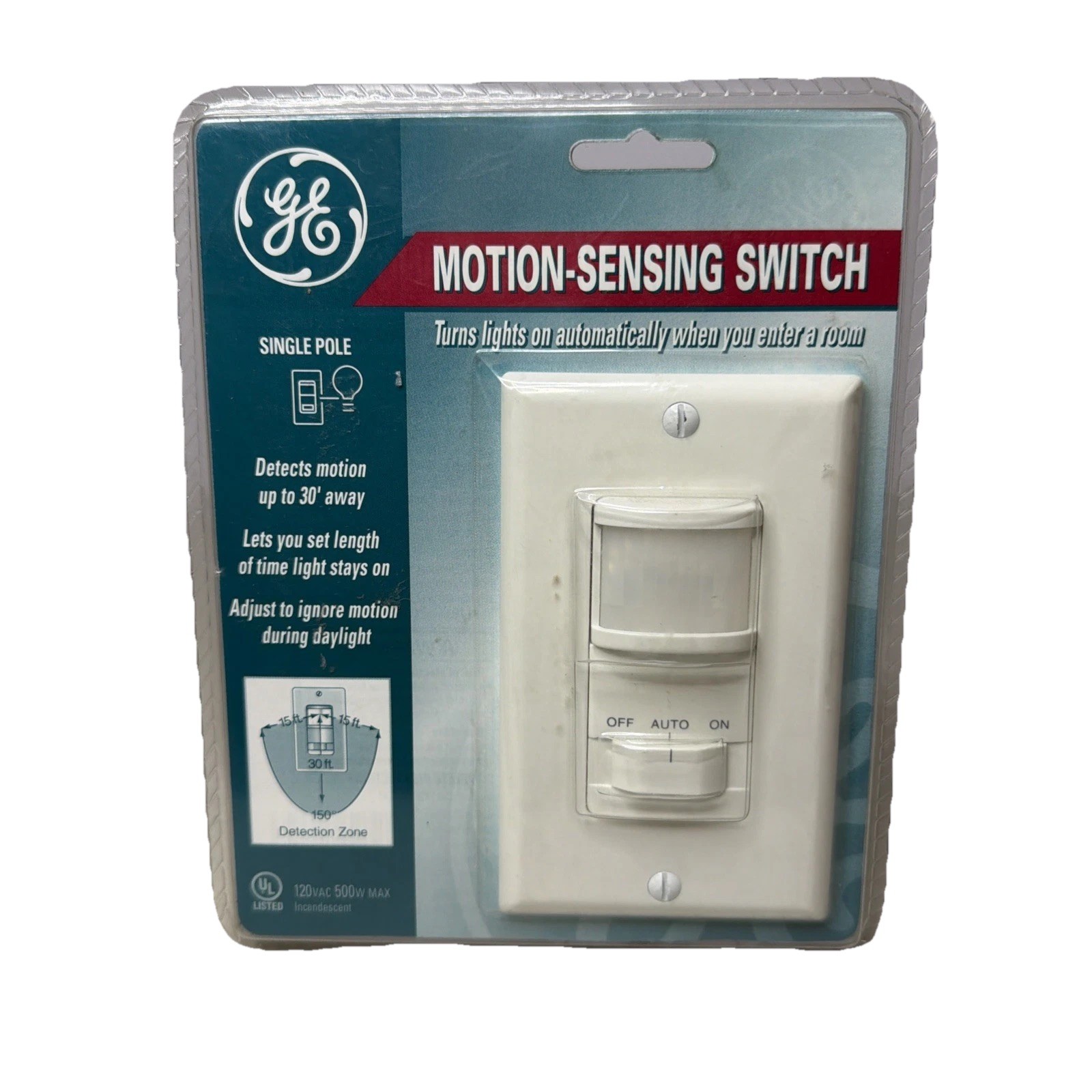 New GE Wide Angle Motion Sensing  Wall Switch PIR61-7M