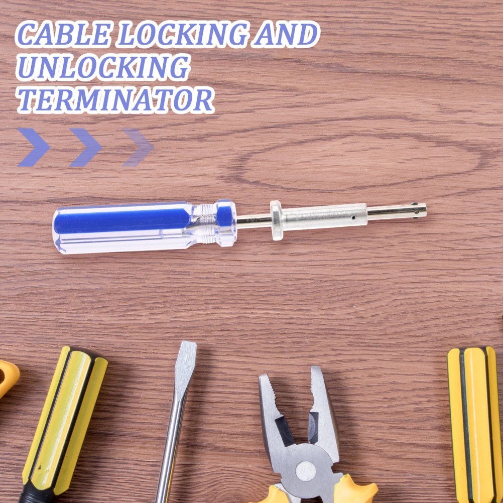 2Pcs 7 Inch Cable Locking Terminator for Catv Durable Metal Plastic Blue