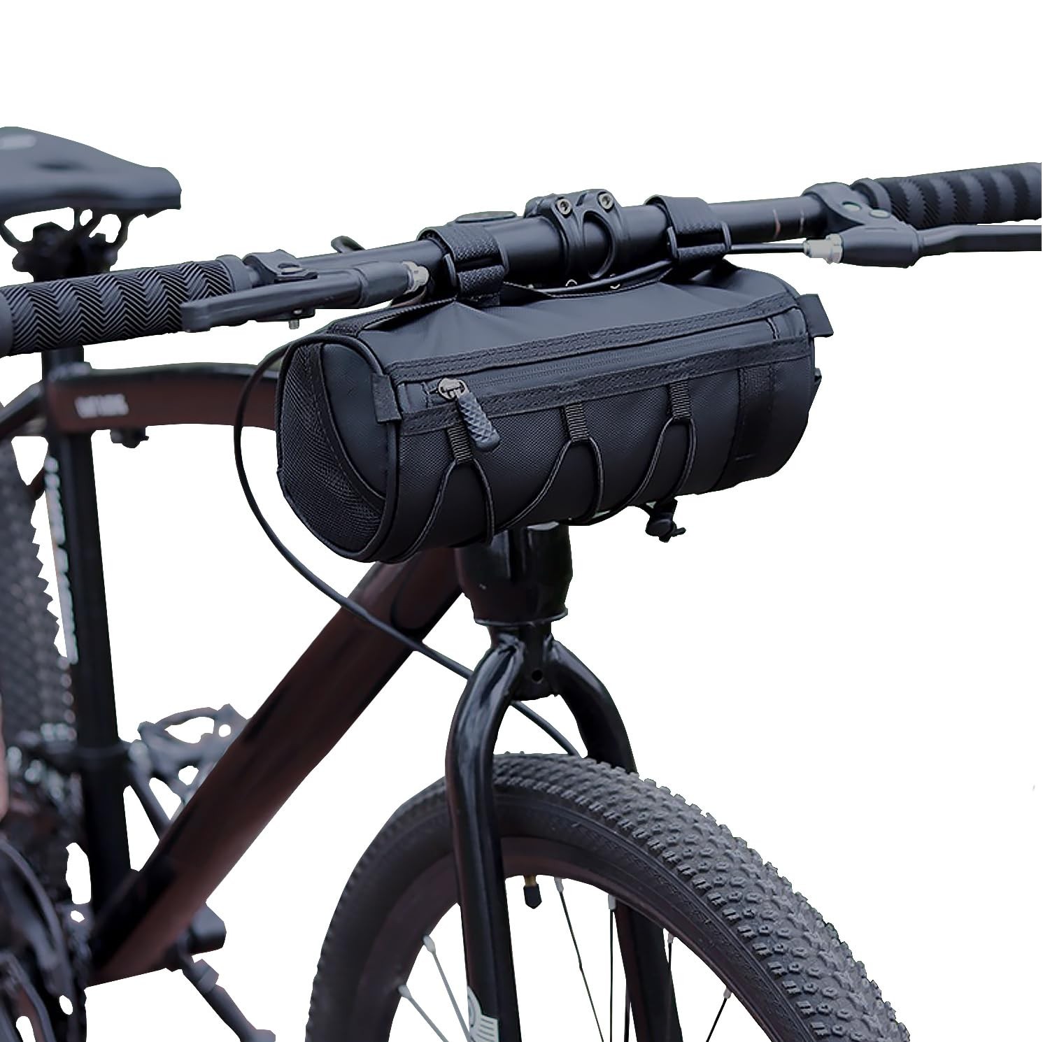Waterproof Bike Handlebar Bag  2.5L Bicycle Frame Pouch with Zipper Strap