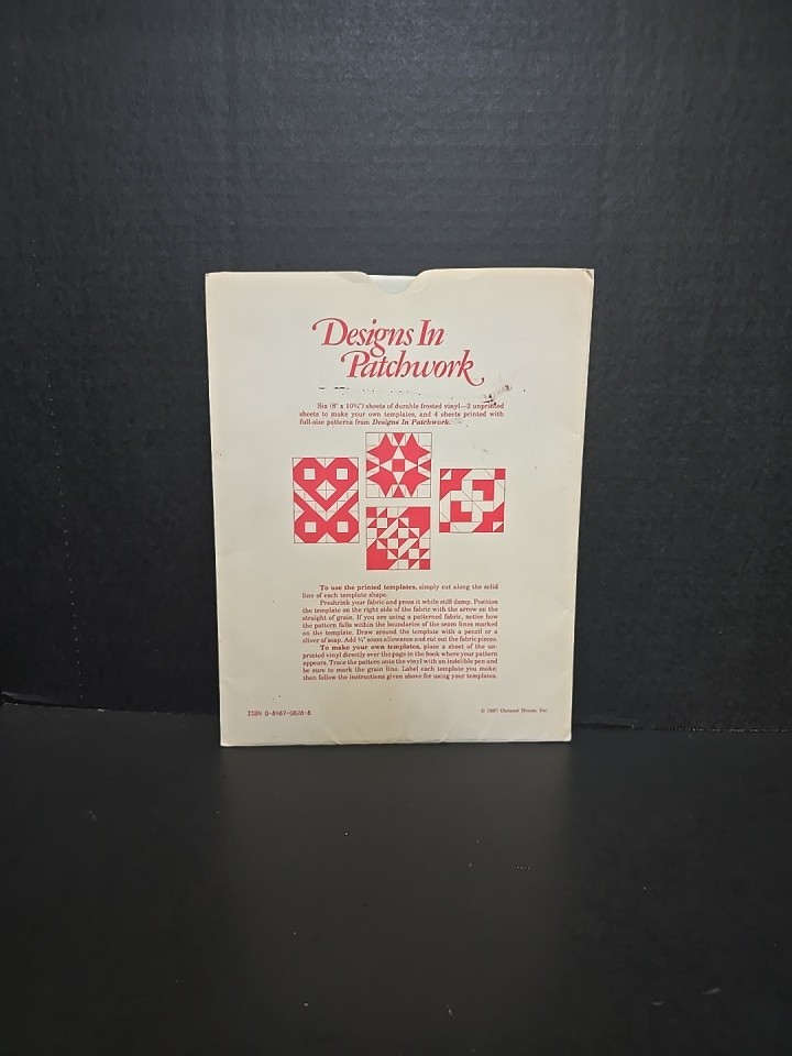 Quilting "Designs In Patchwork" Vinyl Template Patterns Oxmoor House Vintage 4
