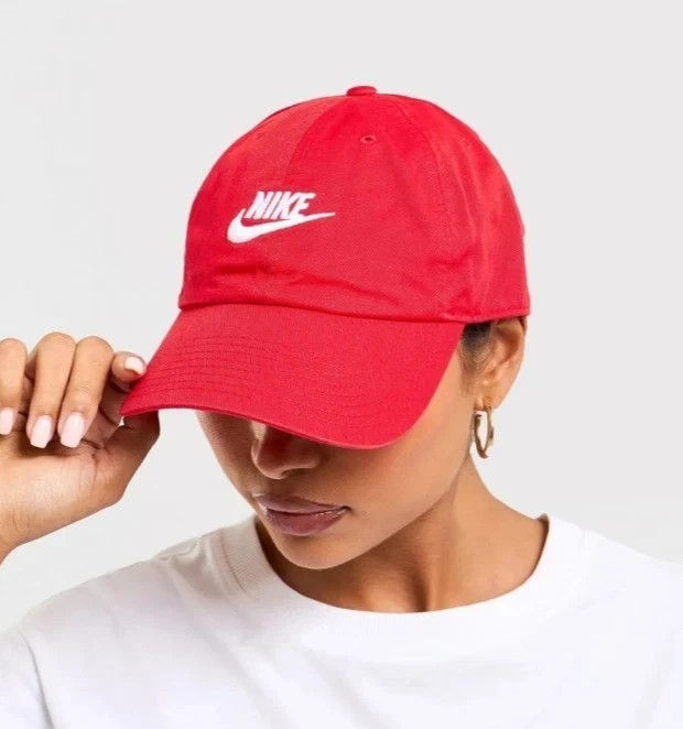 Nike Club Unstructured Futura Wash Cap Hat Adjustable Cotton Red Adult New