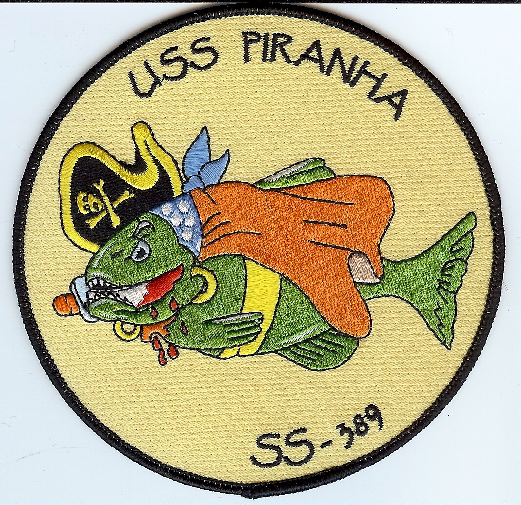USS Piranha SS 389 - Submarine Patch - 5 inch Fully Emb - BCP c6932