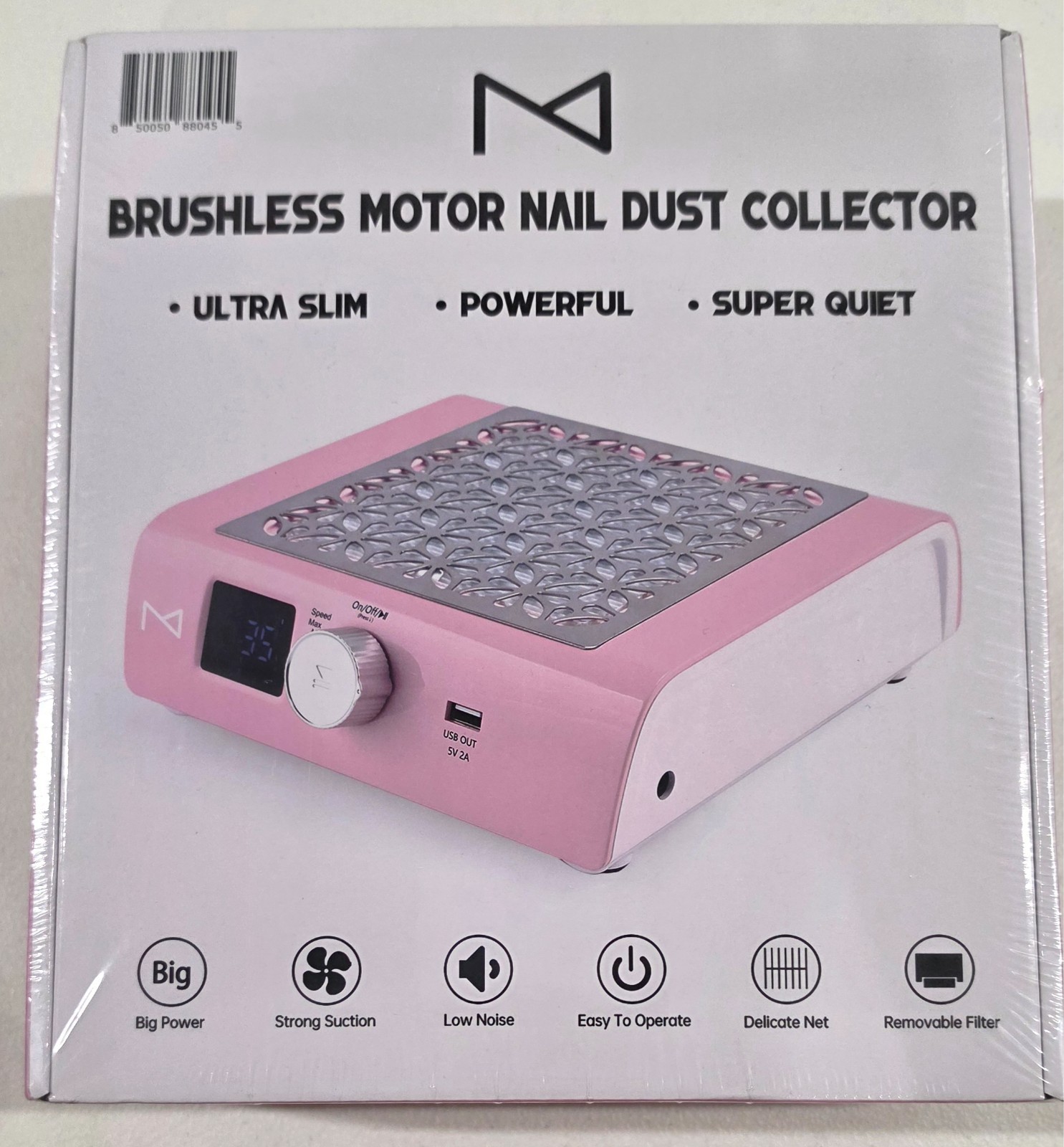 DustPro Cordless Rechargeable Nail Dust Collector | 45K RP Powerful Pink