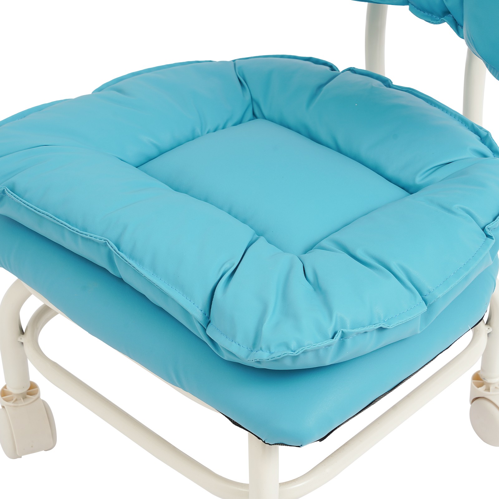 Rolling Stool with Back Rest Heavy Duty Rolling Stool Roller Chair 32x33x55cm