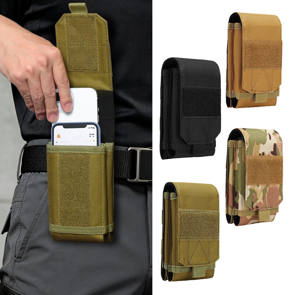 7" Outdoor Tactical Double Layer Phone Carrier,Universal Pouch for Hiking&Travel