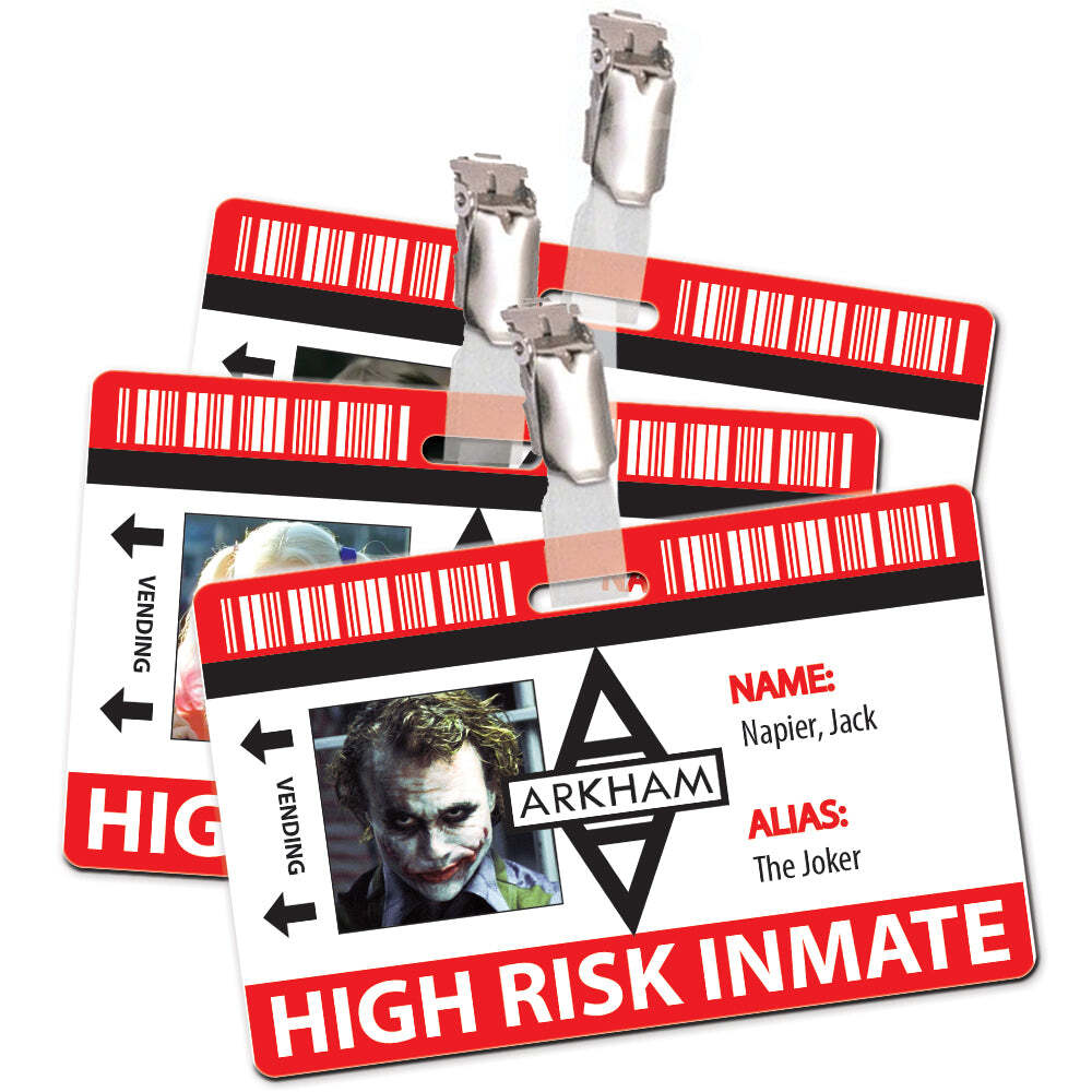 Arkham Asylum Inmate Cosplay ID Card (Choose Your Character)