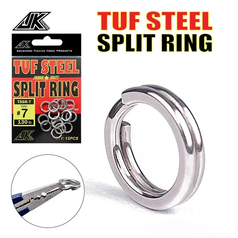 30 X Fishing Split Rings Stainless Steel Flat Heavy Duty Connector #4 - 26kg