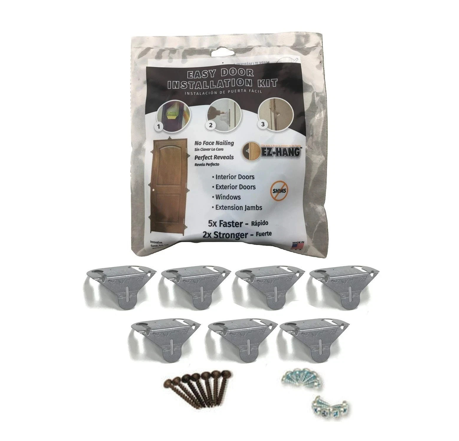Lot of 4 EZ-HANG Easy Door Window Installation Kit Interior Exterior NEW