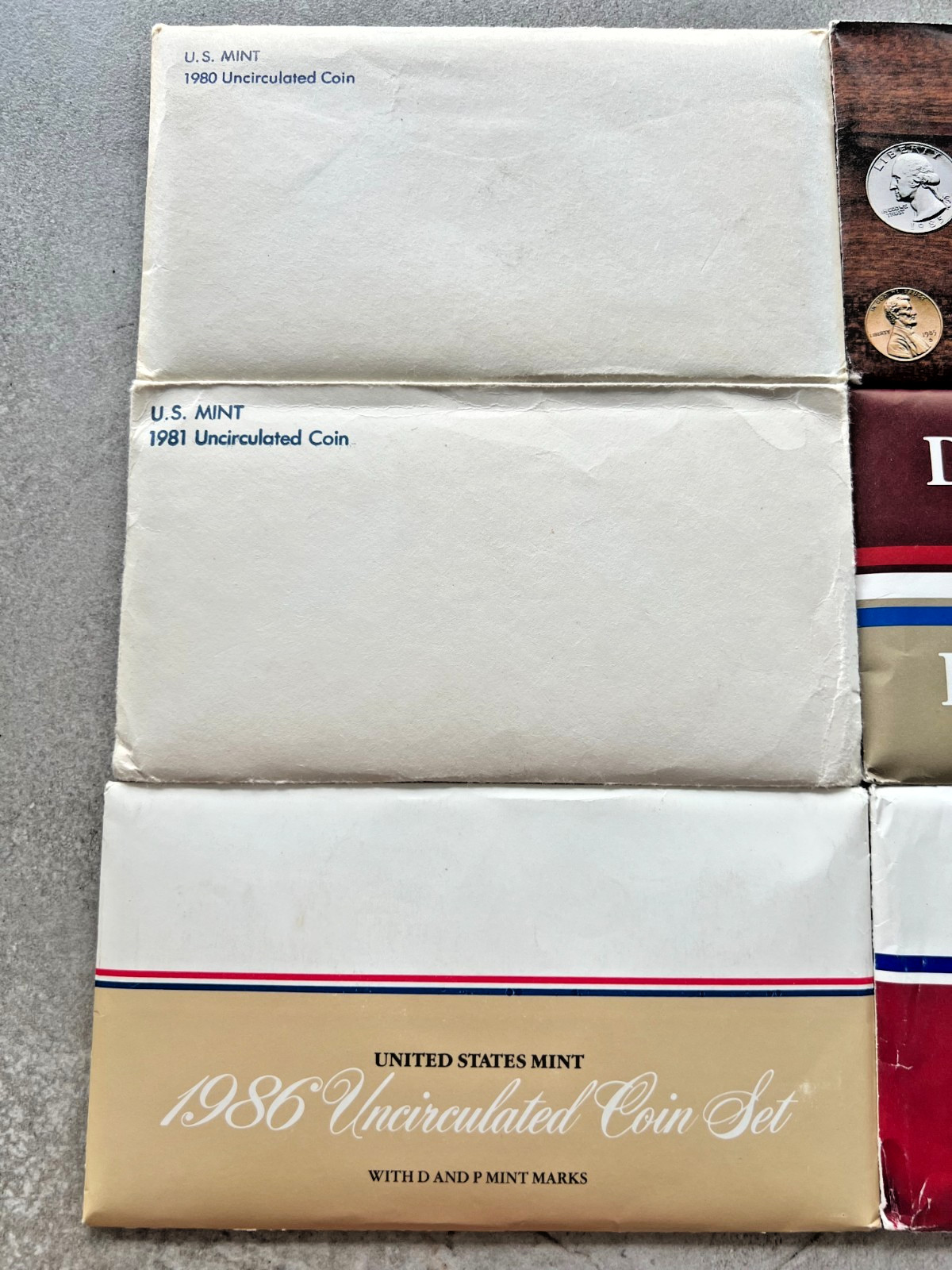 U.S Mint Uncirculated Coin 9 Sets 1980 - 1993 Original Packaging