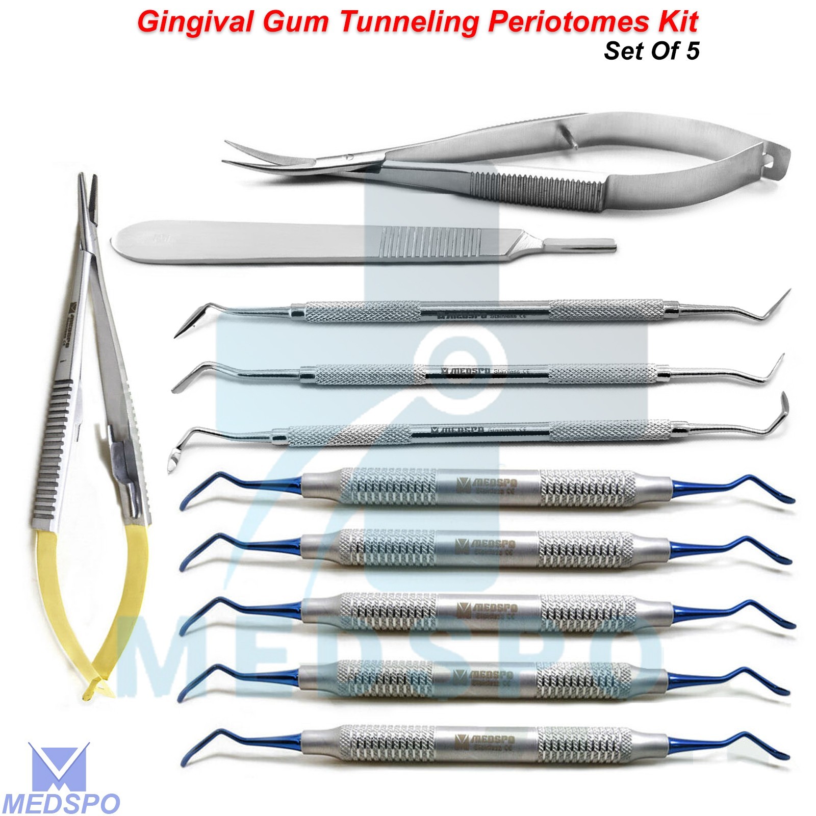 Implant Tunneling Procedure Micro Noyes Scissors Dental Gum Sinus Lift Tools Kit