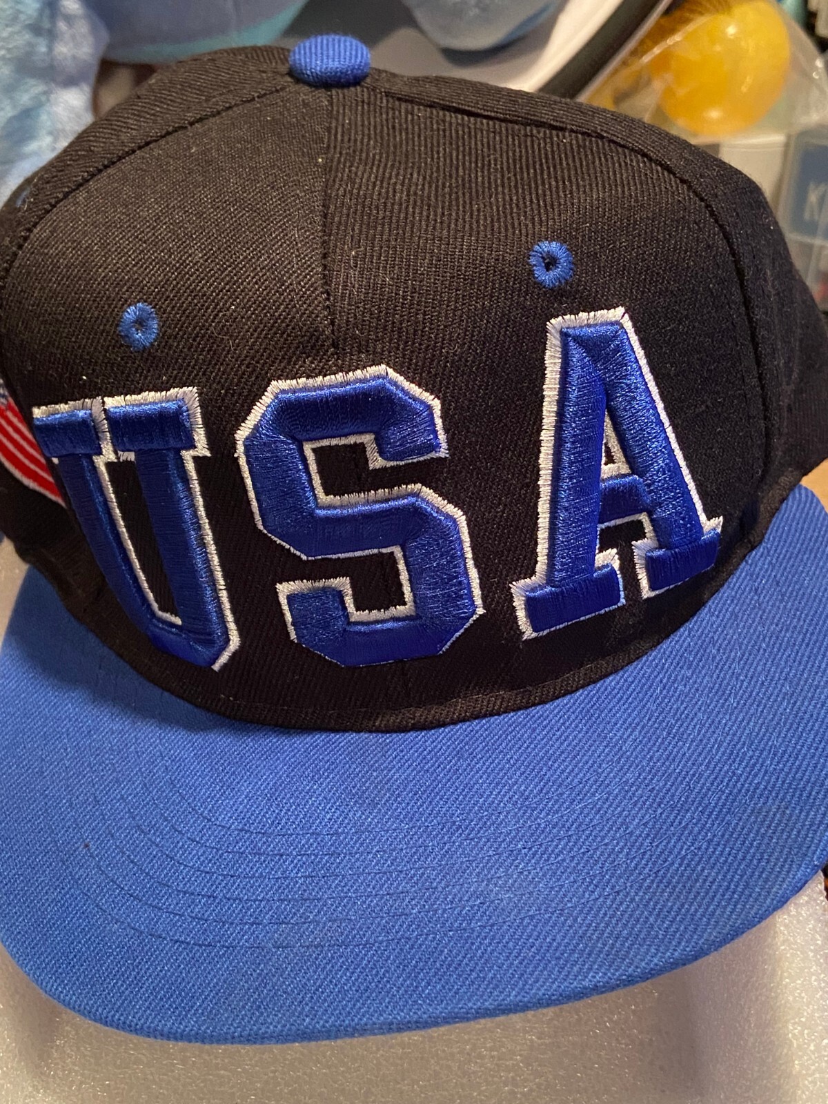 USA Adjustable Snap Back Hat Blue/Black*Pre-Owned* bb1