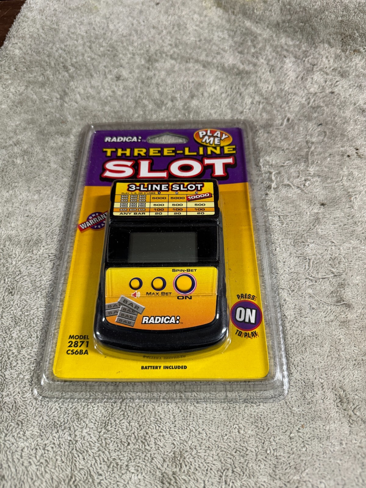 New Radica Three-line Slot  Game Model 2871 CS6BA Sealed NIP