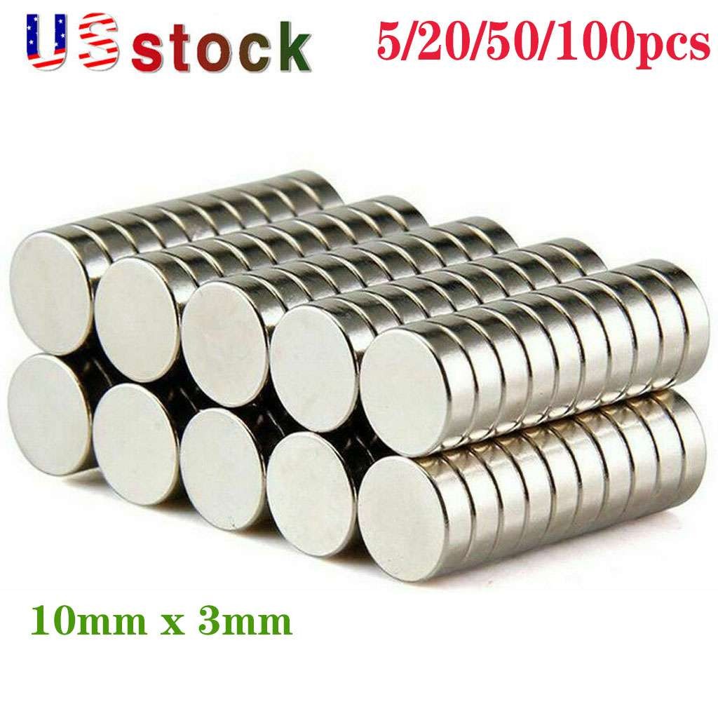 Neodymium Magnets N52 Disc Round Super Strong Rare Earth 10mm X 3mm Refrigerator