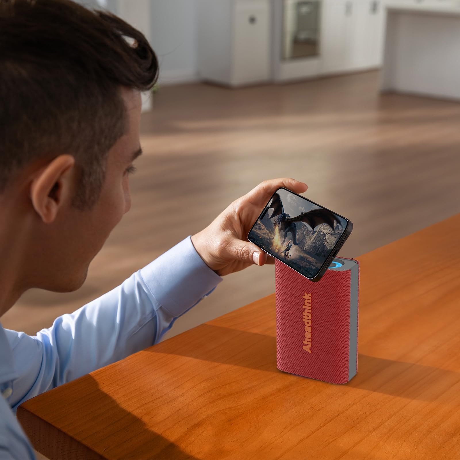 Aheadthink Bluetooth Speaker, Portable Wireless, IPX5 Waterproof, Red