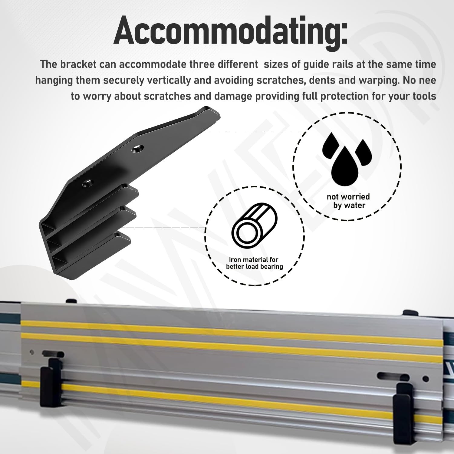 2 Pack Track Saw Guide Rails Holders, Track Mount Storage System Tracksaw Gui...