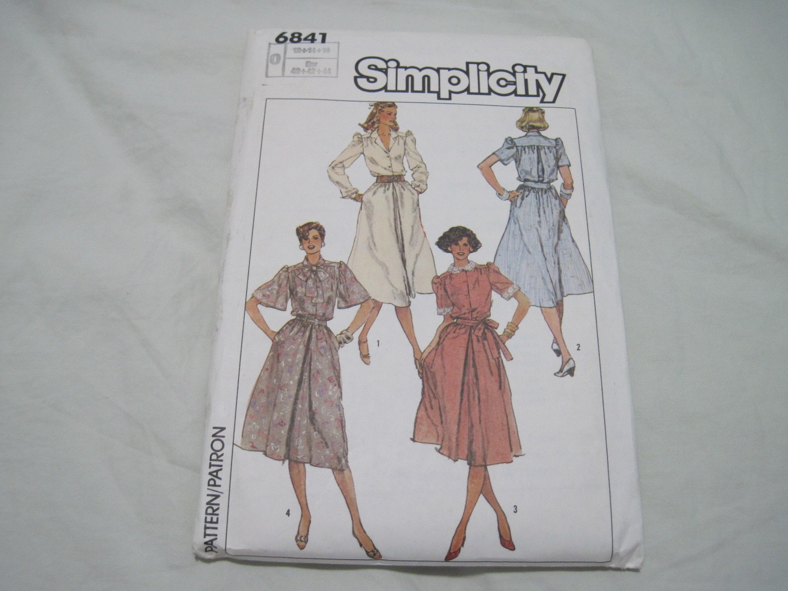 Simplicity 6841 Misses Dress Button Front Collar Sewing Pattern Size 12-16 UNCUT