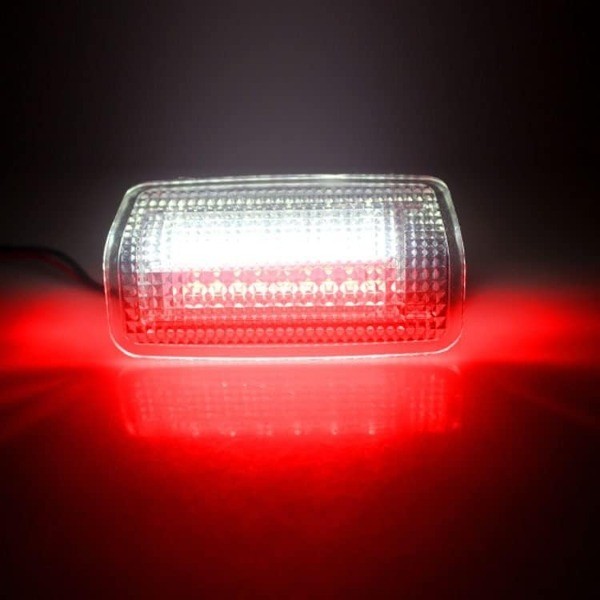 Full LED Side Door Panel Courtesy Warning Light Lamp Assembly Color: Red+White