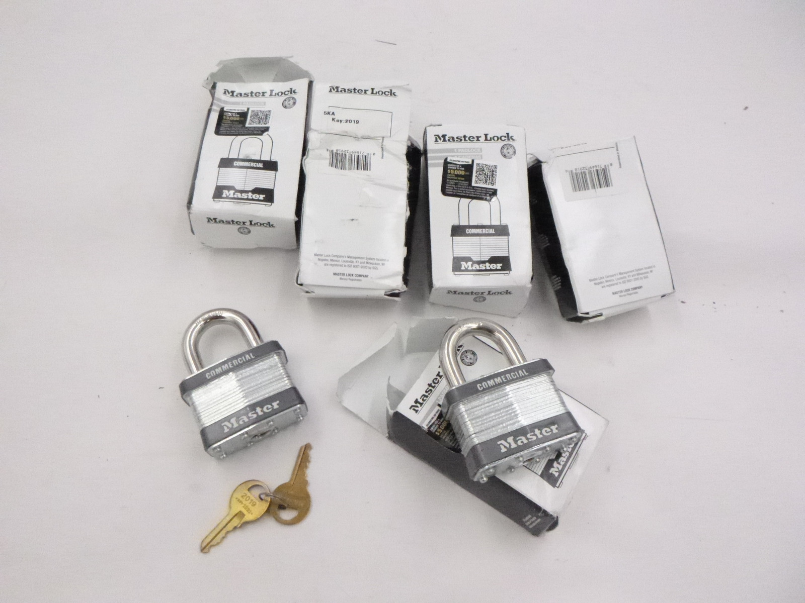 6 Pack MasterLock 5KA #5KA 4-Pin Cylinder Keyed Alike Padlock SEE DESC