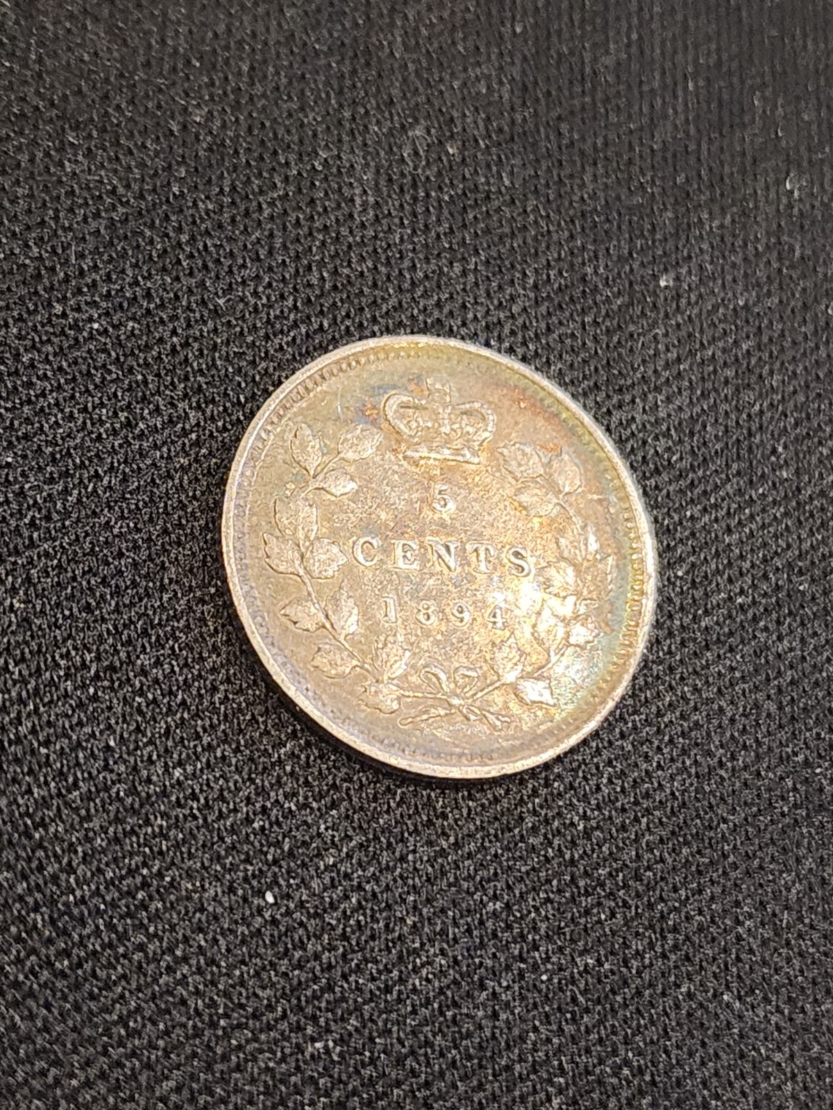 1894 Canada 5 Cents Silver Coin