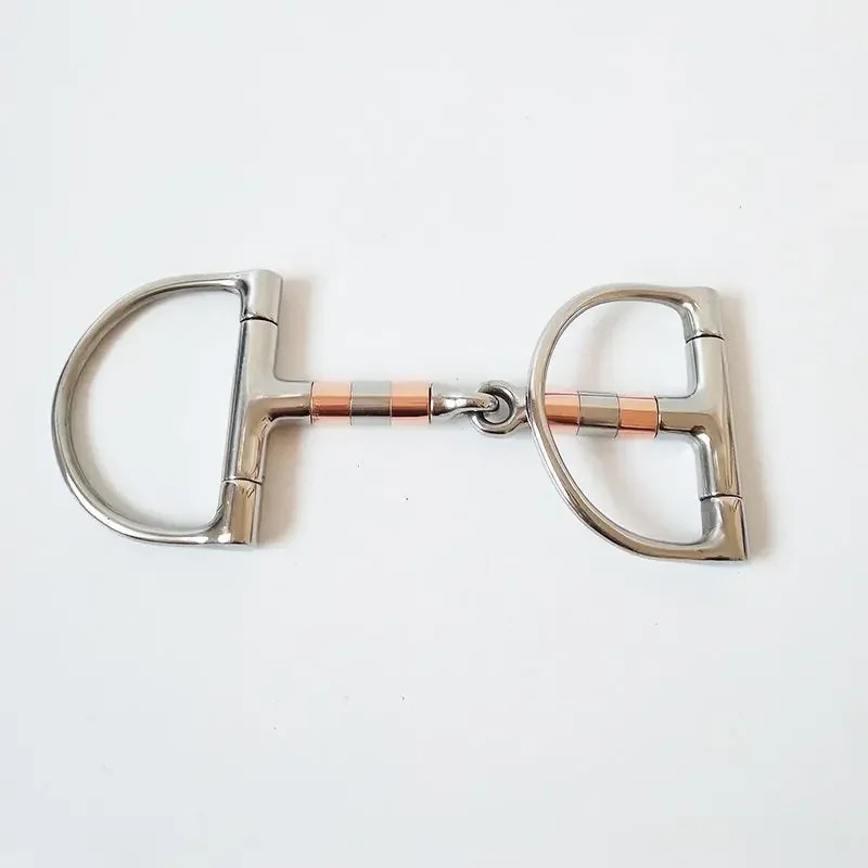 Stainless Steel walking Hourse Bit 8" Cheeks D Ring Snaffle W/Copper Roller