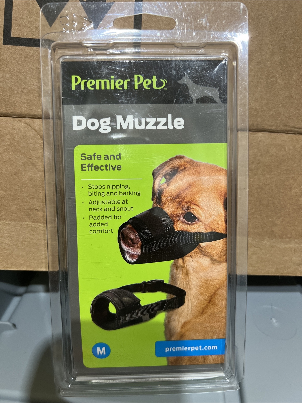 Premier Pet Dog Adjustable & Padded Muzzle Safe & Effective Sz: M New