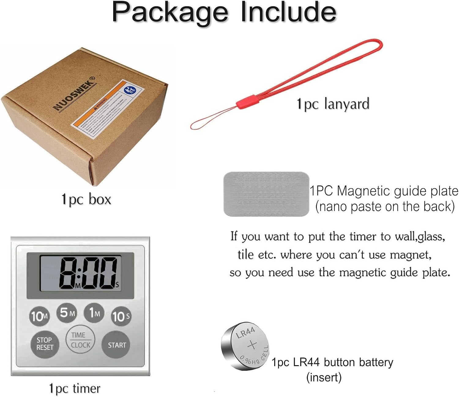 Digital Timer Waterproof Shower Timer Shower Clock Bathroom Kitchen Timer wit...