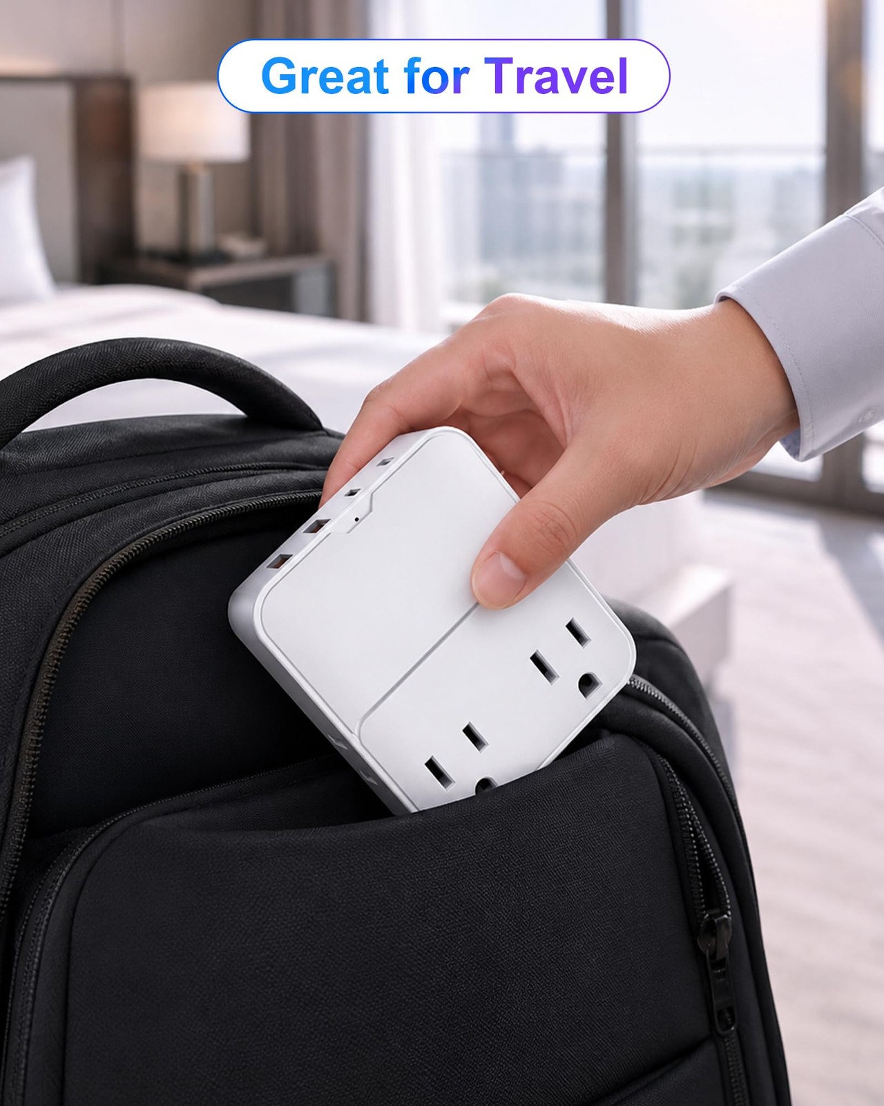 Surge Protector Power Strip: Multiple Outlets Extender with 6Ft Flat Plug Ext...