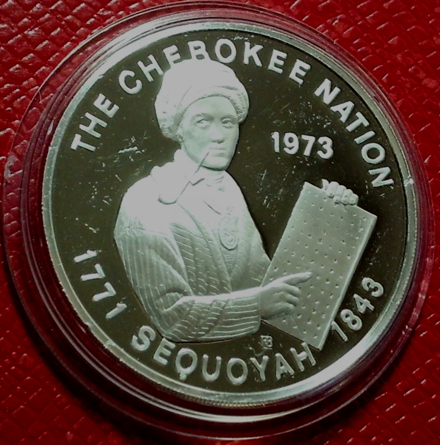 Sovereign Nation of The Cherokee Tribe  .999 Proof Silver Round w/Capsule-A