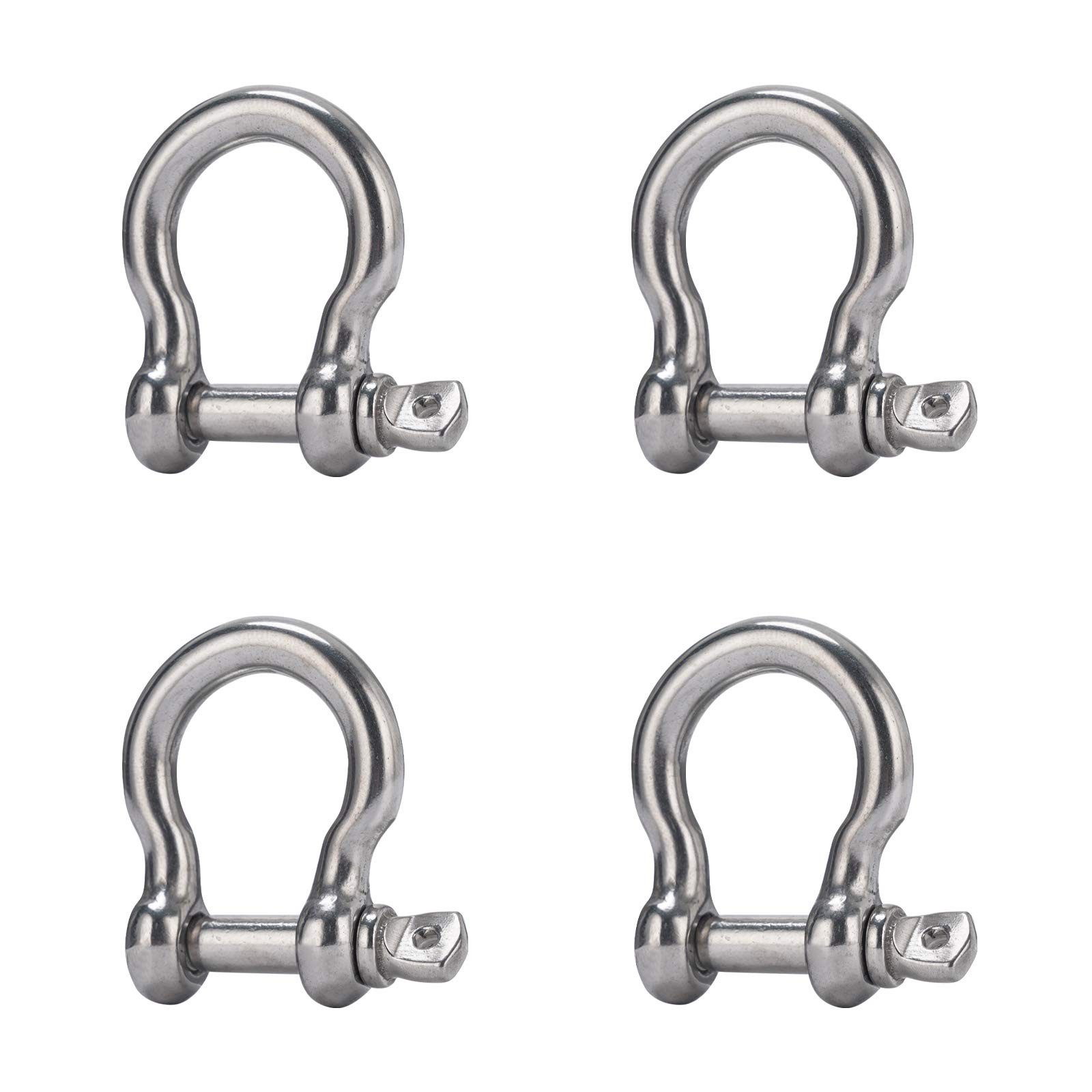 Screw Pin Anchor Shackle 5/16 Inch 8mm 304 Stainless Steel Heavy Duty 4pcs