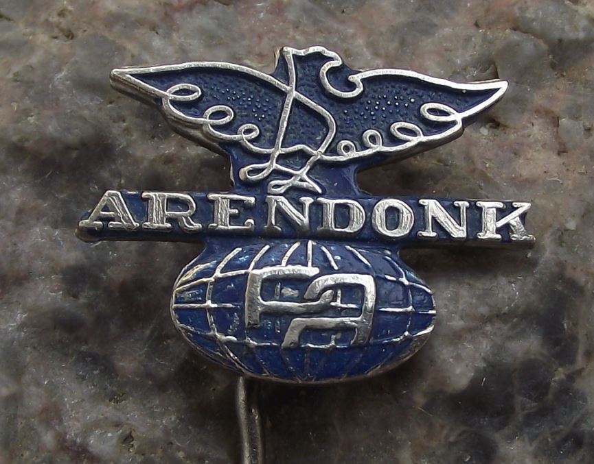 Antique Arendonk PA Belgium Manufacturing Engineering Company Logo Pin Badge
