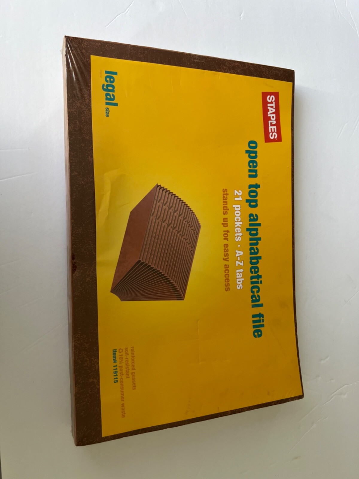 Staples Open Top Alphabetical File, Legal size, 21 pocket
